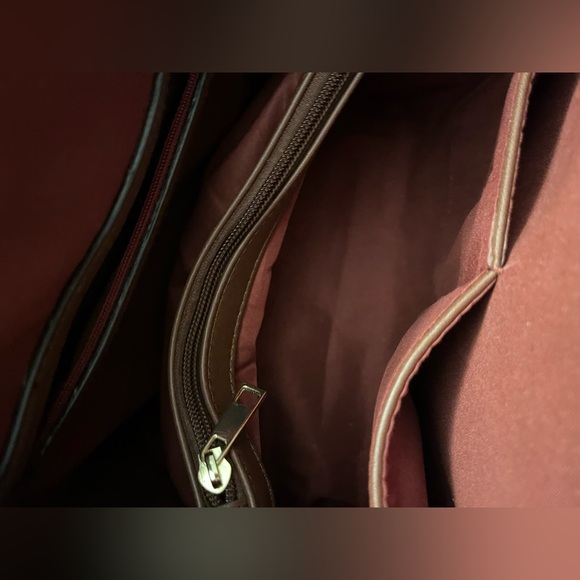 Michael Kors Red With Brown Trim Crossbody/Shoulder Satchel - Picture 14 of 14